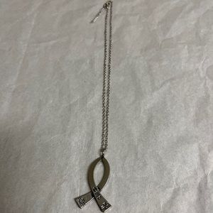 Bob Siemon Design BSD Religious Fish Necklace Silver tone. 
Great looking piece